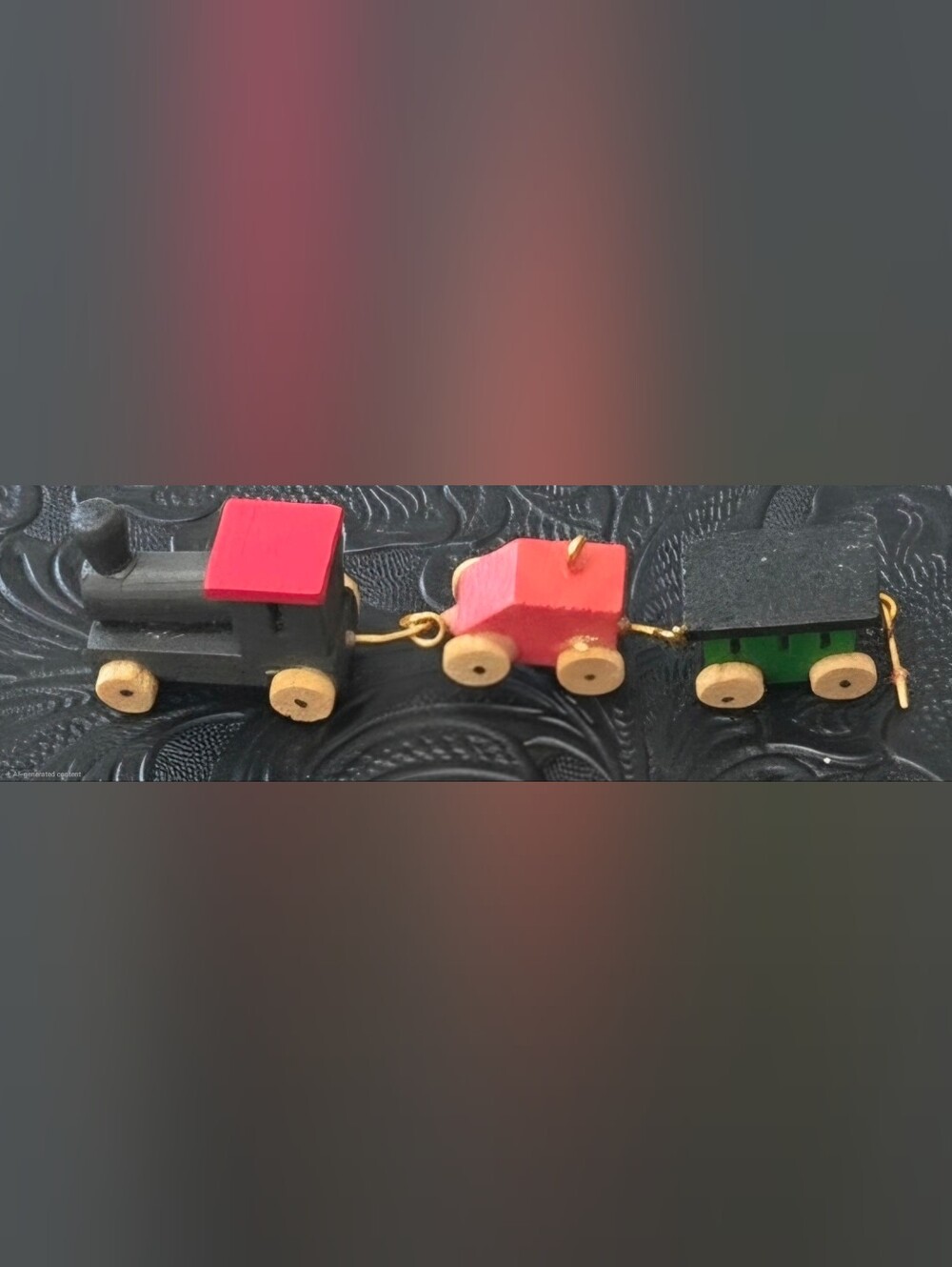 Unique Vintage Dollhouse Wooden Toy Train Set 1:12